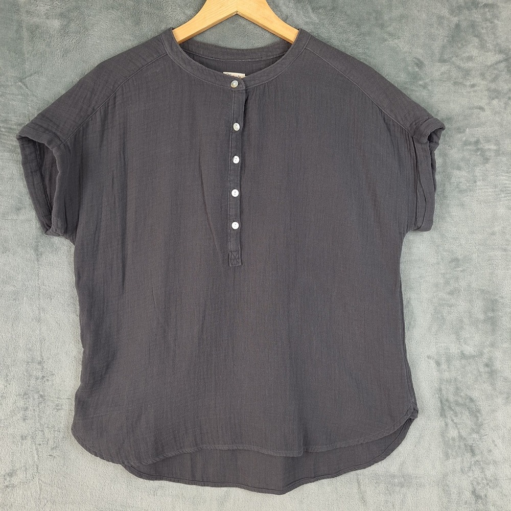Faherty Top Womens Medium Organic Dream Cotton Desmond Gauze Relaxed Henley